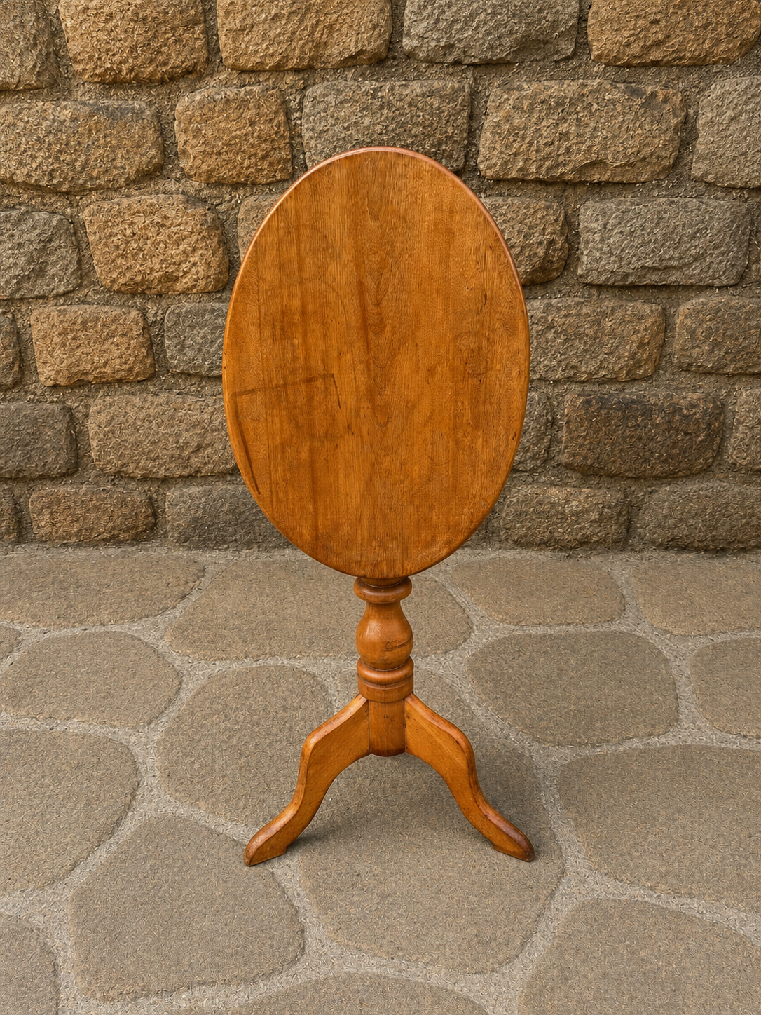 Vintage Oval Tilt Top Occasional Table