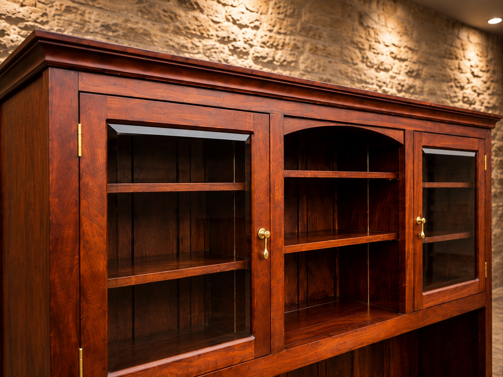 Vintage Large Glazed Dresser Top – Traditional Country Kitchen Display Cabinet & Bookcase
