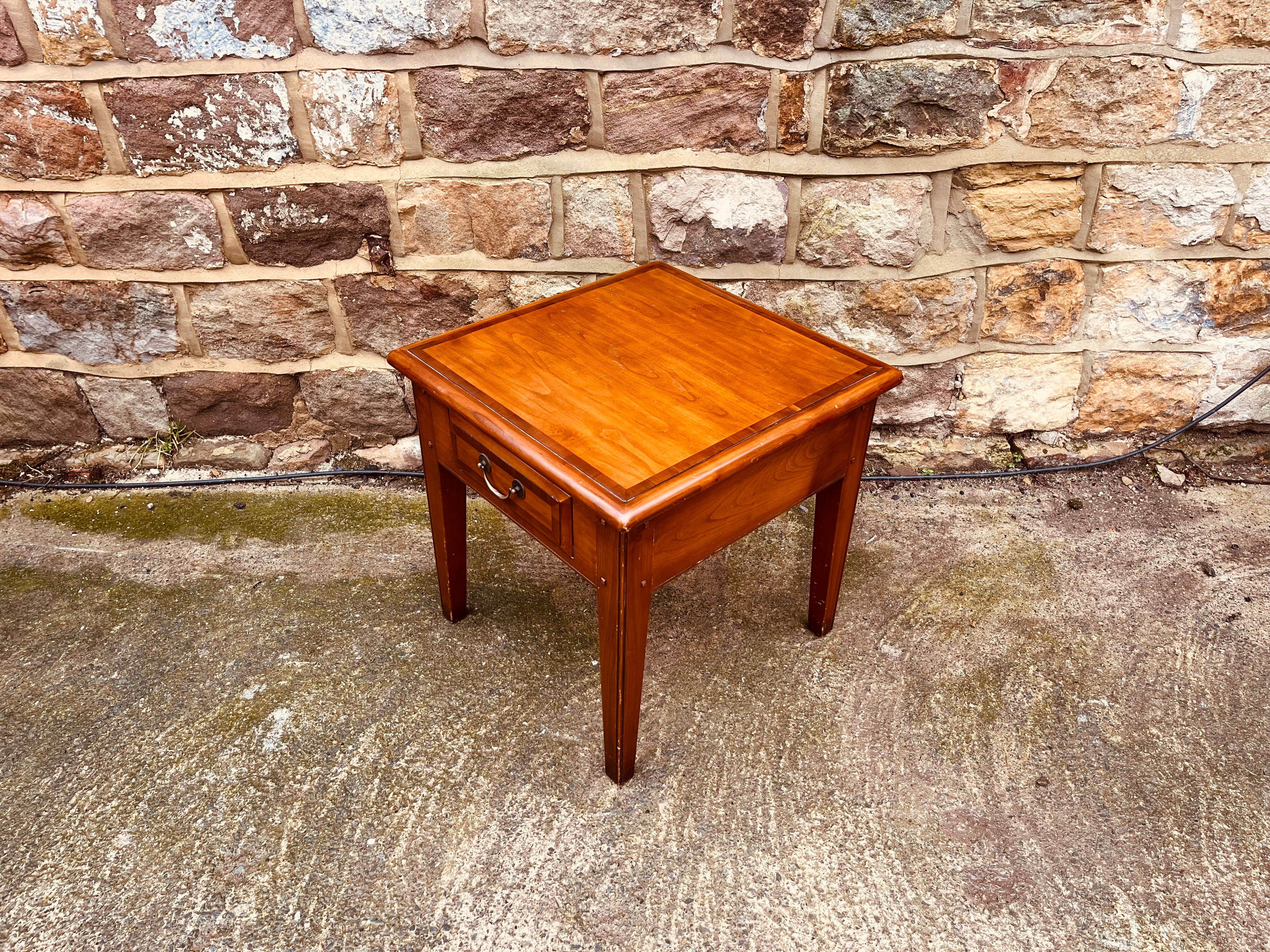 Petite Vintage Georgian Style Lamp Table – Single Drawer Country House Bedside Table