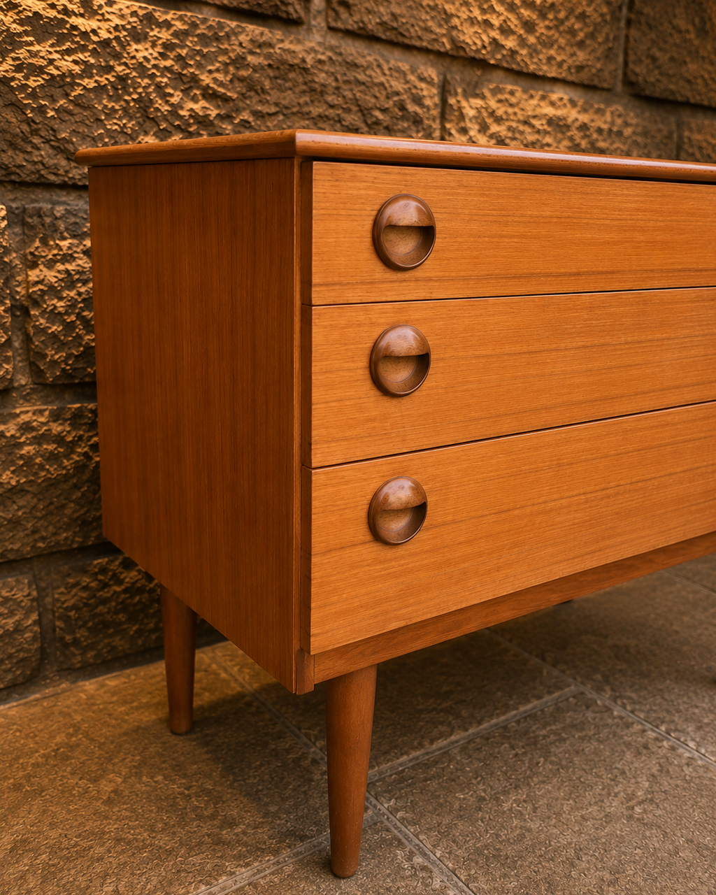 Vintage Mid Century Teak Chest of Drawers