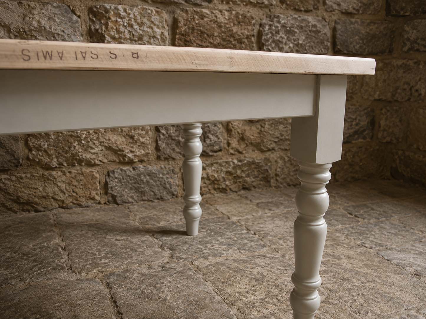 Handmade 6ft Farmhouse Refectory Dining Table | Bespoke Rustic Dining Table | Custom Farrow & Ball Colours Available