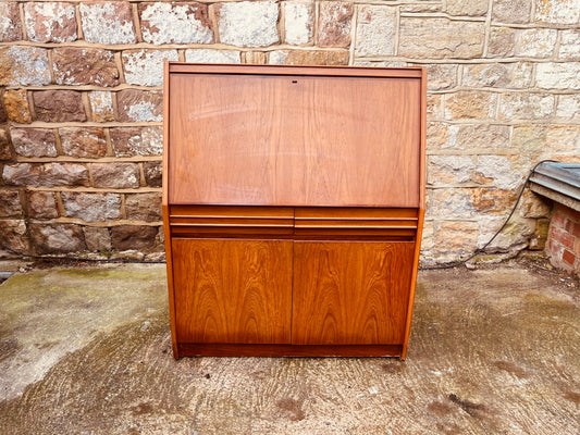 Mid Century Teak Bureau Writing Desk