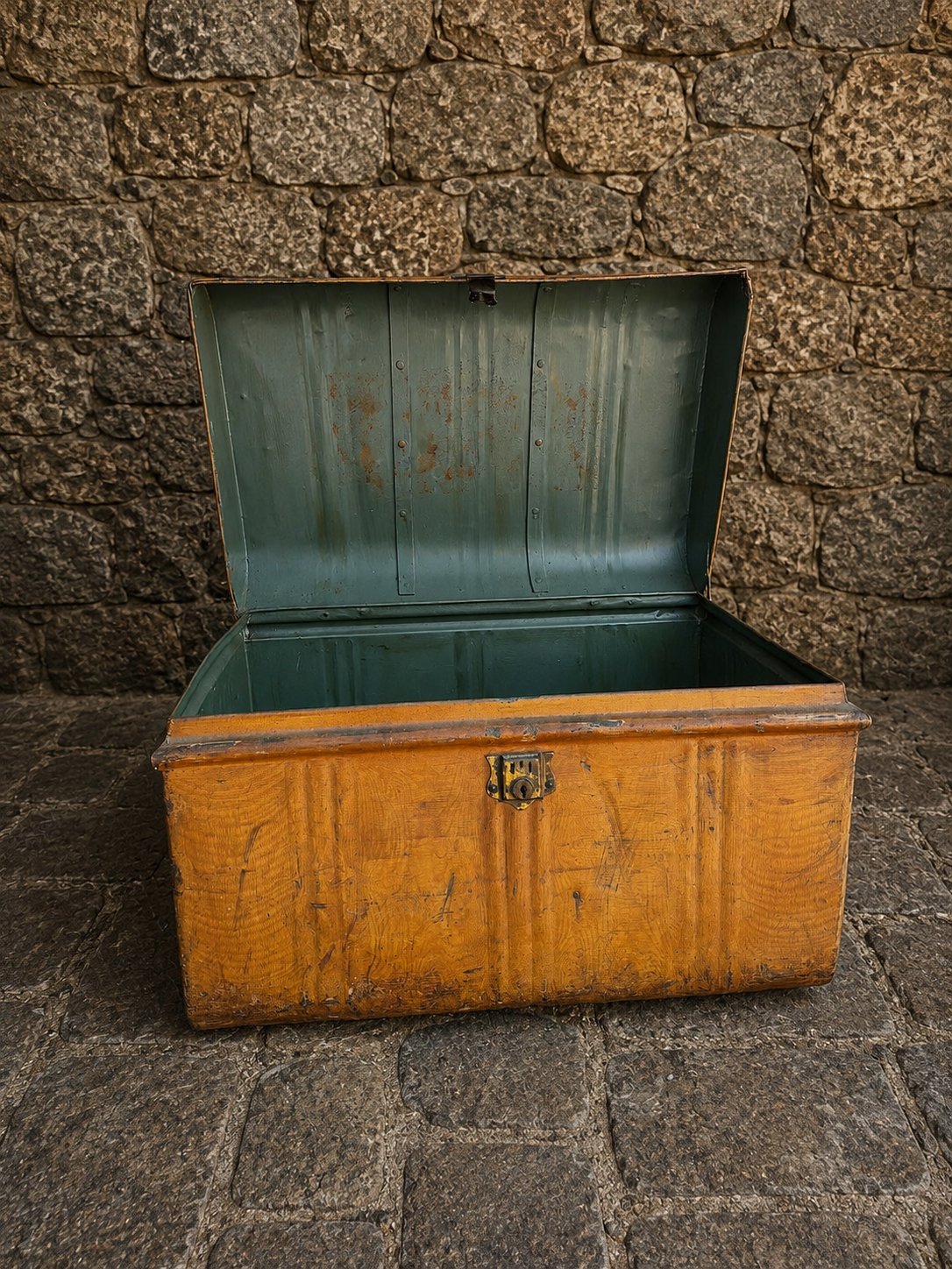 Antique Edwardian Dome Top Steamer Trunk Storage Chest c.1900