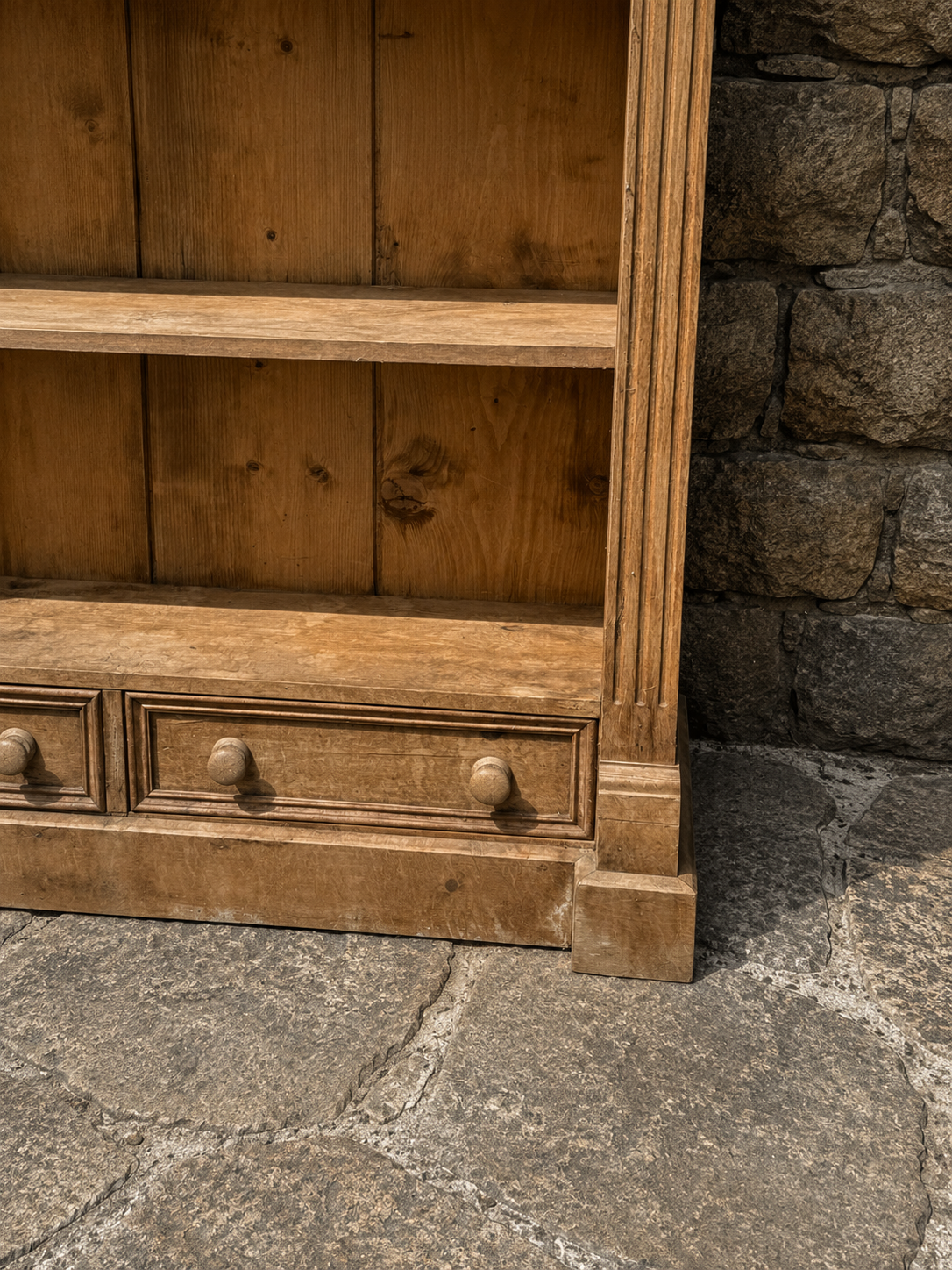 Large Country House Style Open Bookcase with Drawers