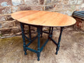 Drop-Leaf Gateleg Dining Table – Natural Wood Top & Painted Base