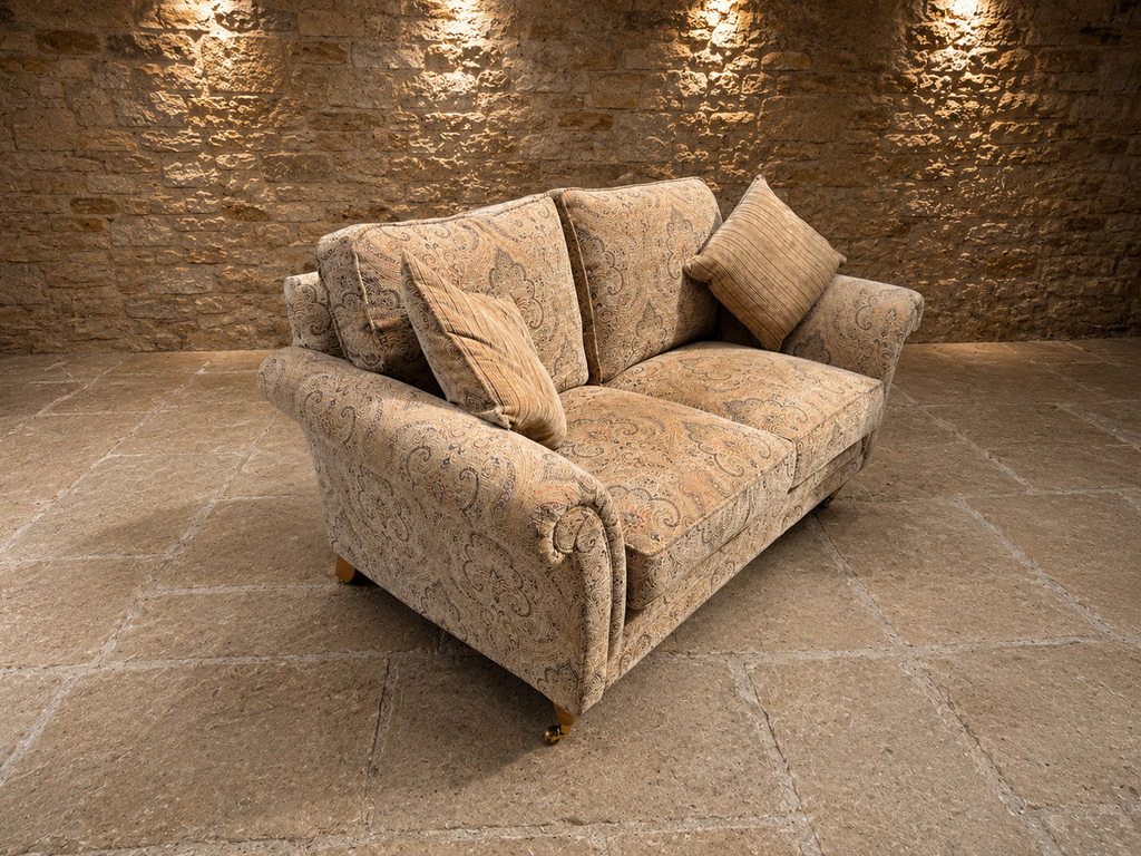 Parker Knoll Two Seater Paisley Sofa – Traditional English Country House Settee