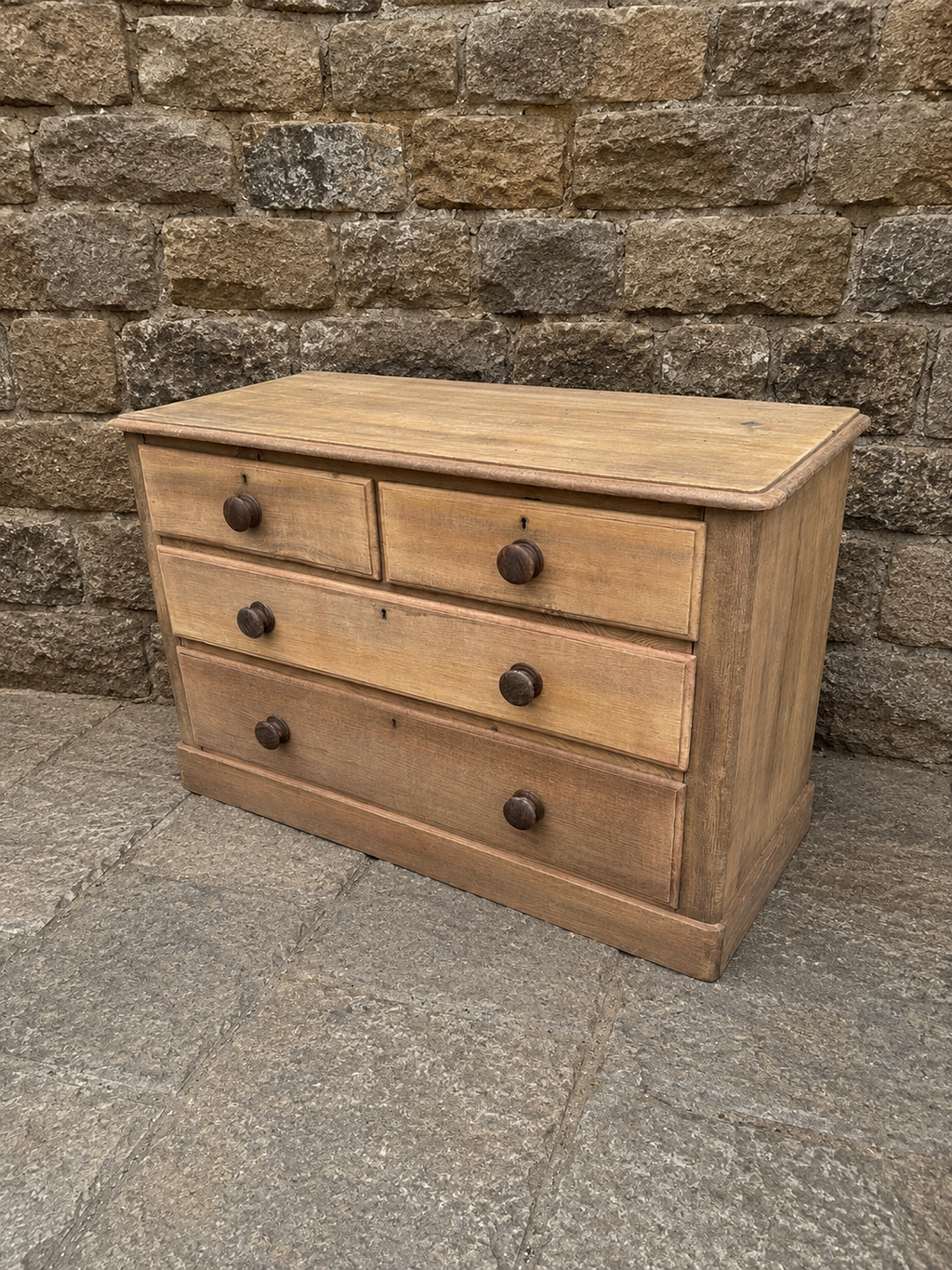 Antique Victorian Stripped Pine Chest of Drawers