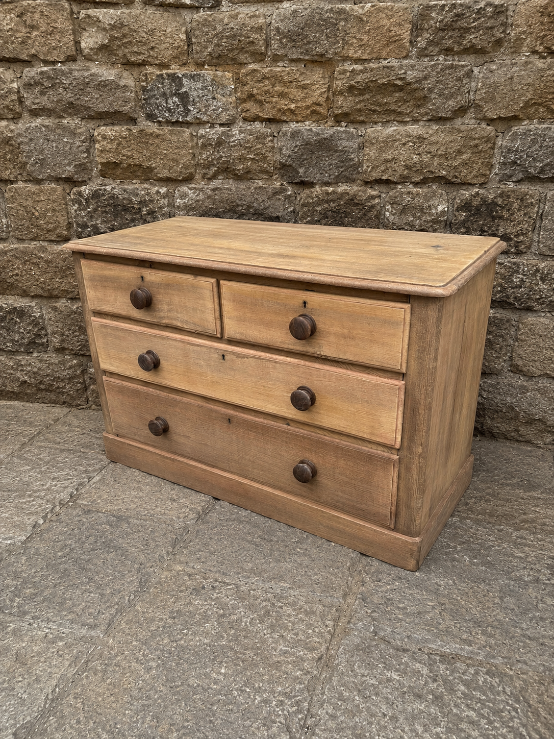 Antique Victorian Stripped Pine Chest of Drawers