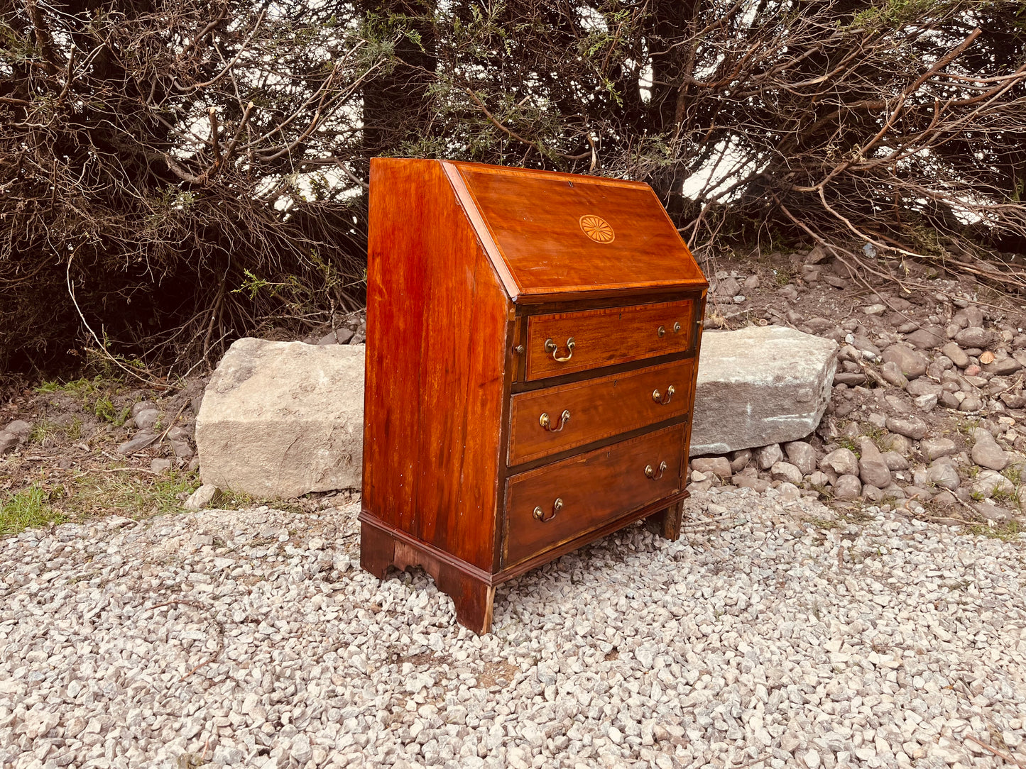 Vintage Mahogany Writing Bureau Desk with Fall Front
