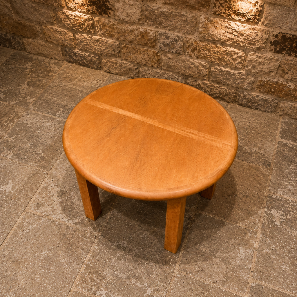 Solid Oak Extending Round Dining Table | Contemporary Butterfly Extension Kitchen Table | Modern Oak Dining Table