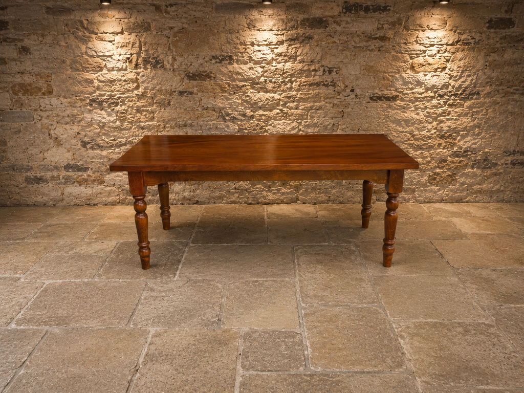 Large Solid Oak Refectory Dining Table | Farmhouse Kitchen Table | Rustic Country Dining Table | Seats 6–8