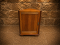 Antique Oak Corner Cabinet | Arts & Crafts Corner Cupboard | Jacobean Revival Oak Storage Cabinet