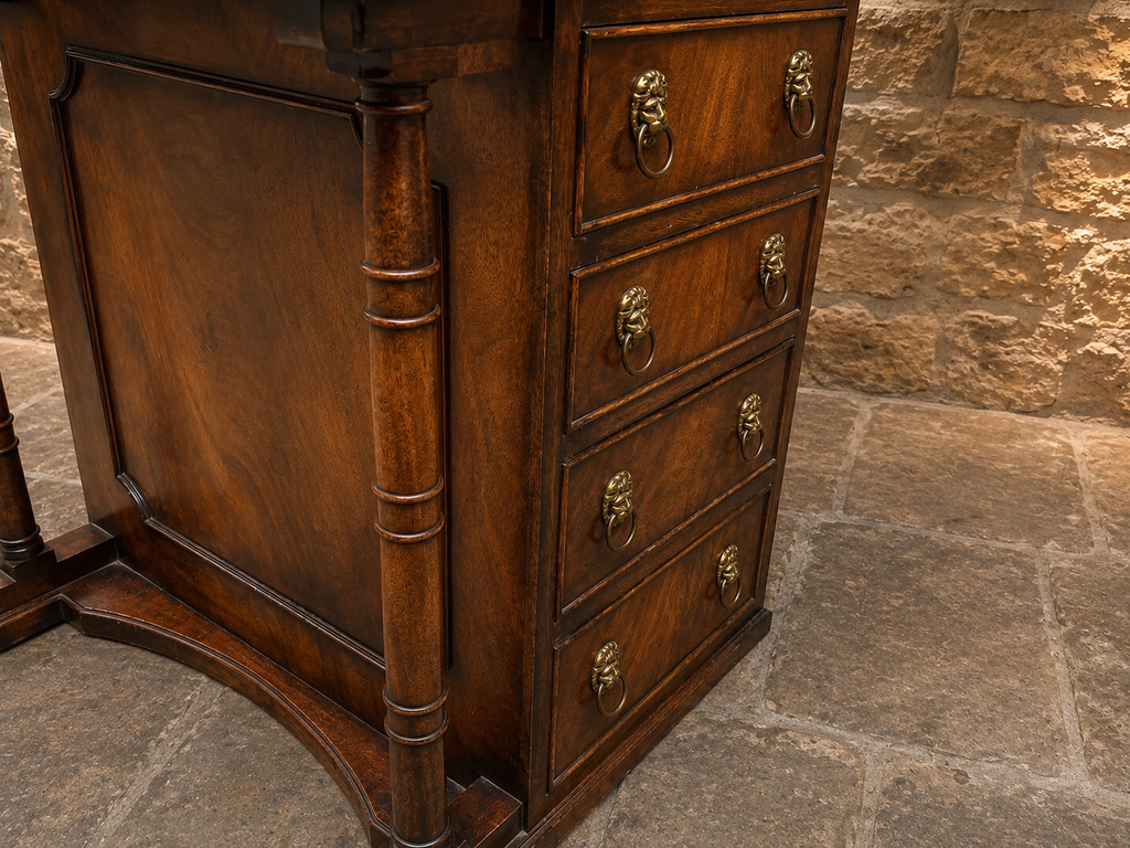 Antique Davenport Writing Desk – Circa 1880–1910 – Leather Top & Fitted Interior
