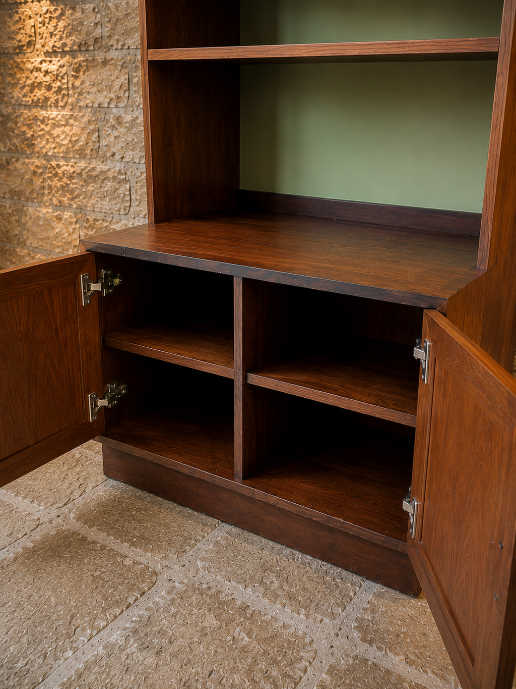 Mid-Century Modern Teak Bookcase & Display Cabinet | Danish Style Shelving Unit | Vintage Storage Cabinet | c.1965–1975