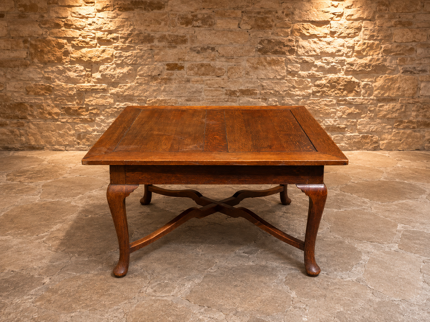 Antique Edwardian Oak Draw-Leaf Dining Table – c.1900–1920