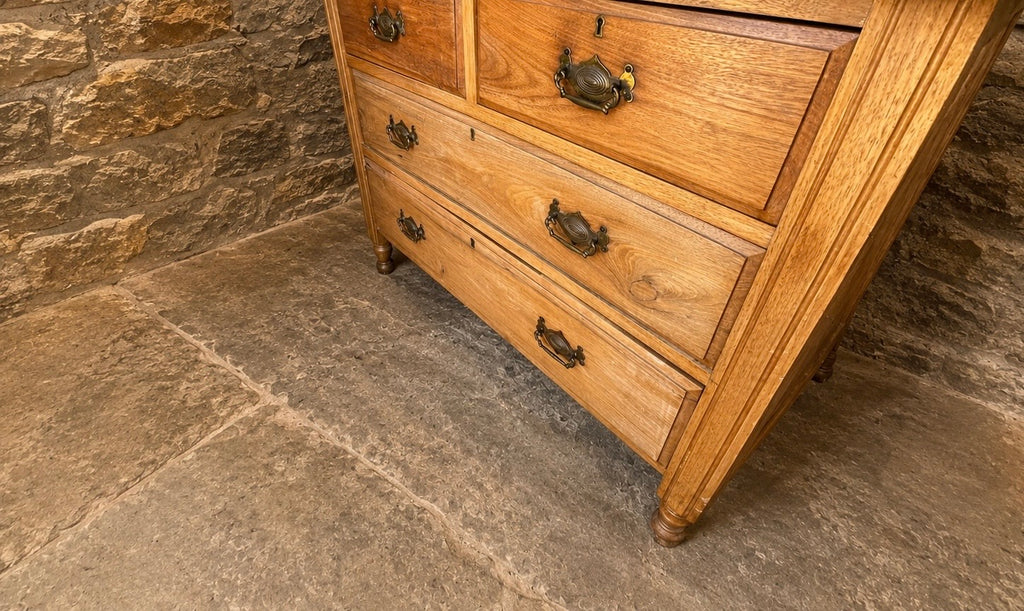 Antique Pine Dressing Chest with Mirror – Late Victorian / Edwardian, Circa 1900