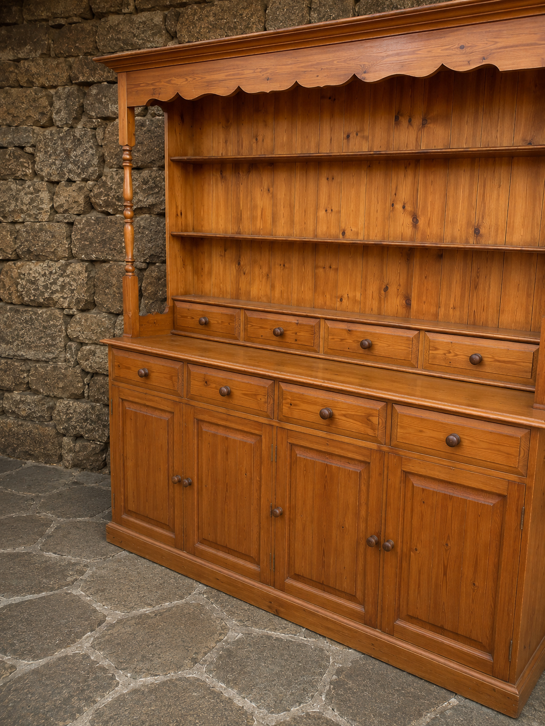 Large Rustic Pine Farmhouse Dresser c.1980–2000