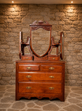 Antique Edwardian Mahogany Dressing Table with Original Triple Swing Mirrors | Art Nouveau Vanity Chest | Circa 1905