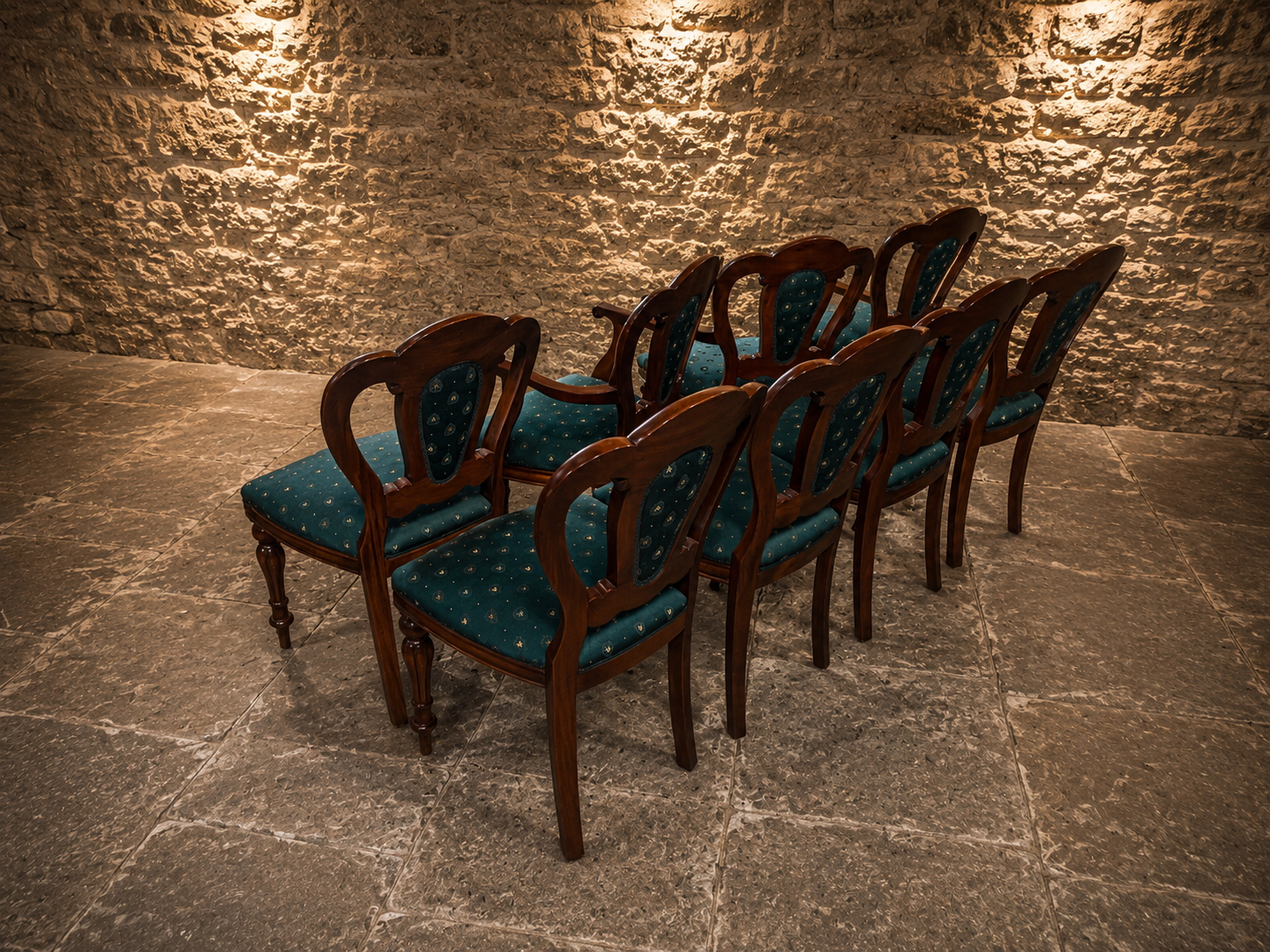 Victorian Set of 8 Solid Mahogany Balloon Back Dining Chairs | 6 Side Chairs & 2 Carvers | c.1860–1880
