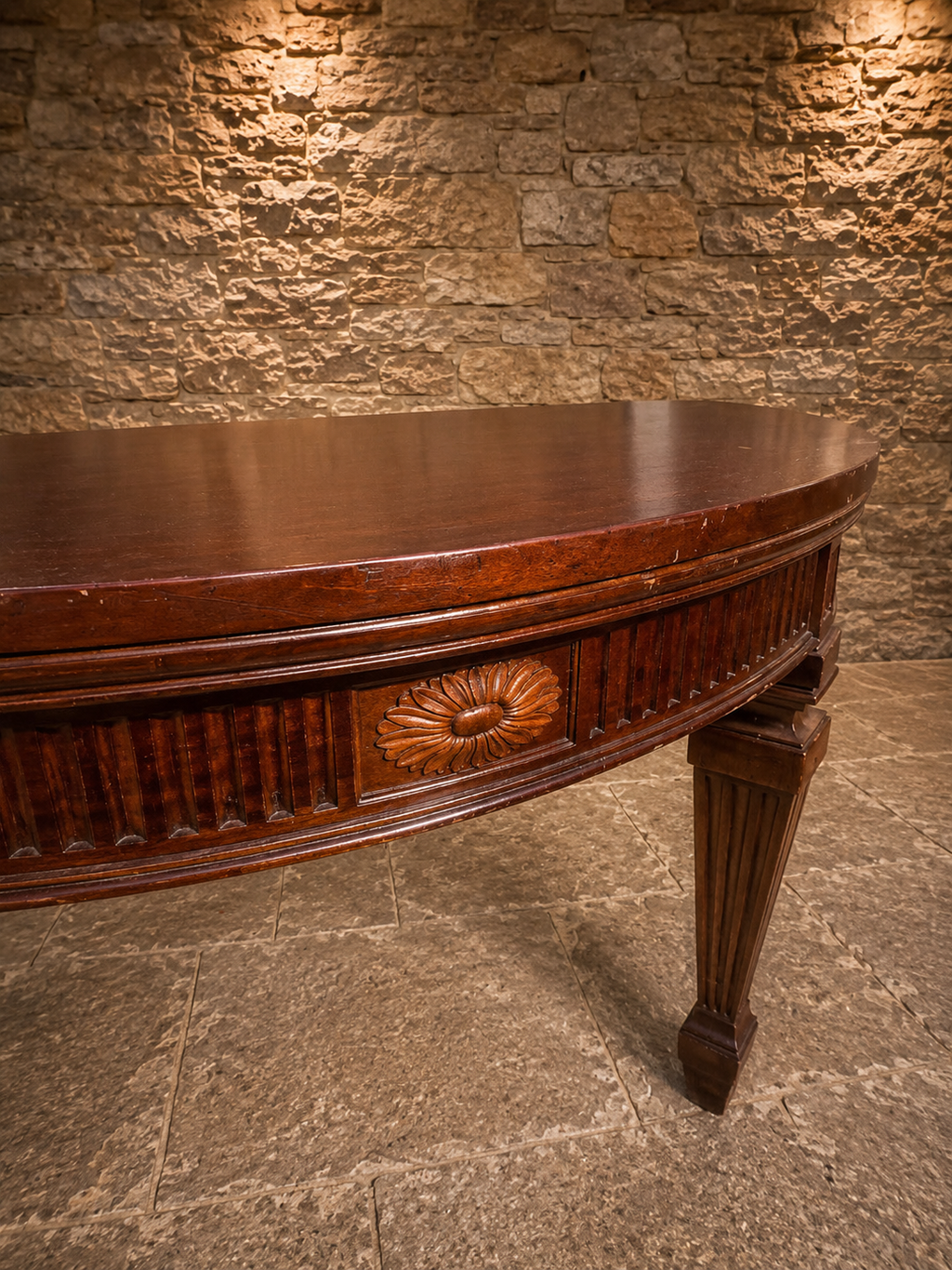 Antique George III Mahogany Demi-Lune Fold Over Dining Table | Georgian Console Table | Circa 1800 | Neoclassical Hall Table