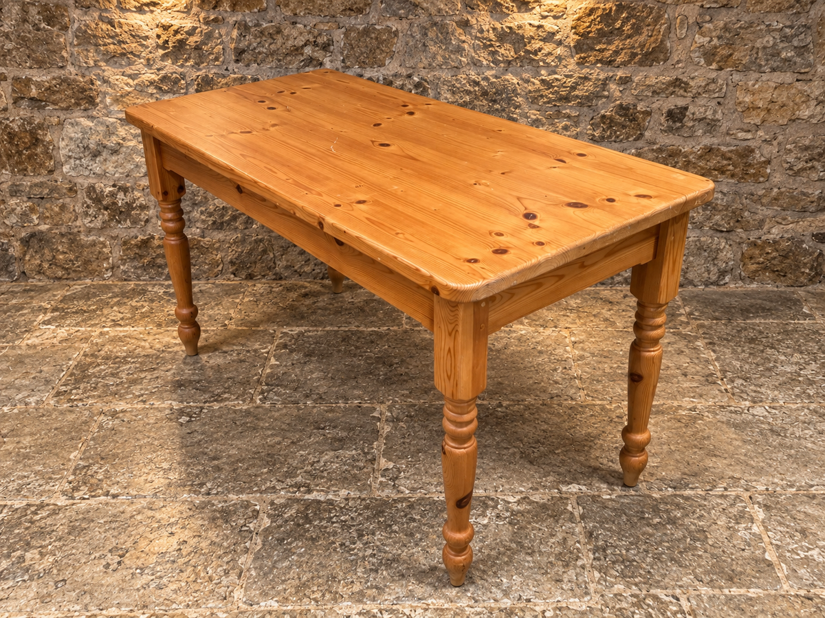 Late Victorian Solid Pine Farmhouse Dining Table c.1880–1900