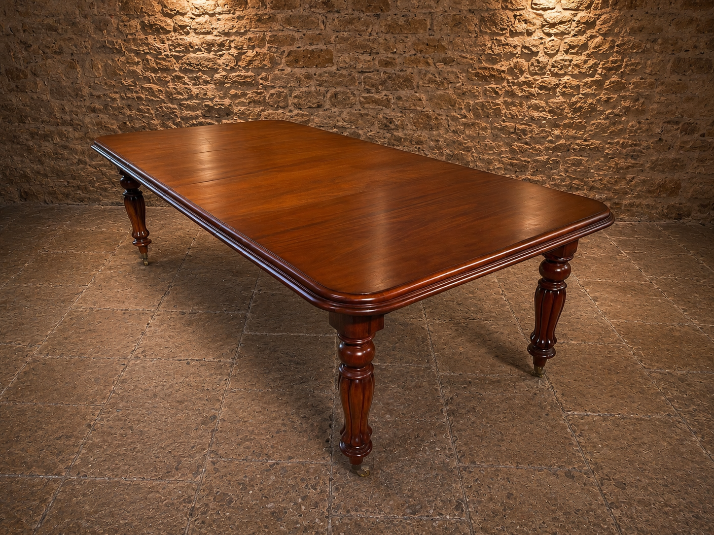 Victorian Walnut Extending Dining Table with Original Castors | Antique 19th Century Dining Table