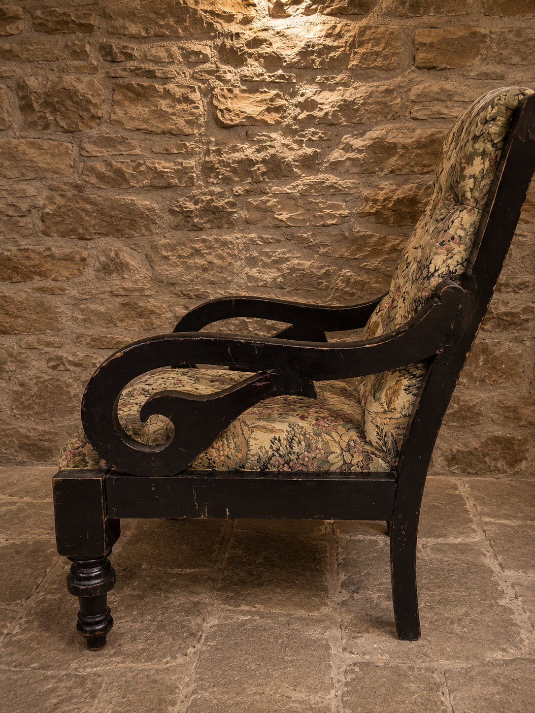 Pair of Antique Victorian Deep Buttoned Scroll Arm Fireside Armchairs | English Country House Chairs | c.1895–1915