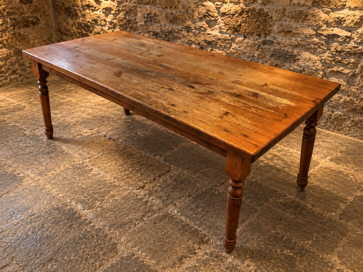 Antique Victorian Pine Farmhouse Dining Table – c.1880