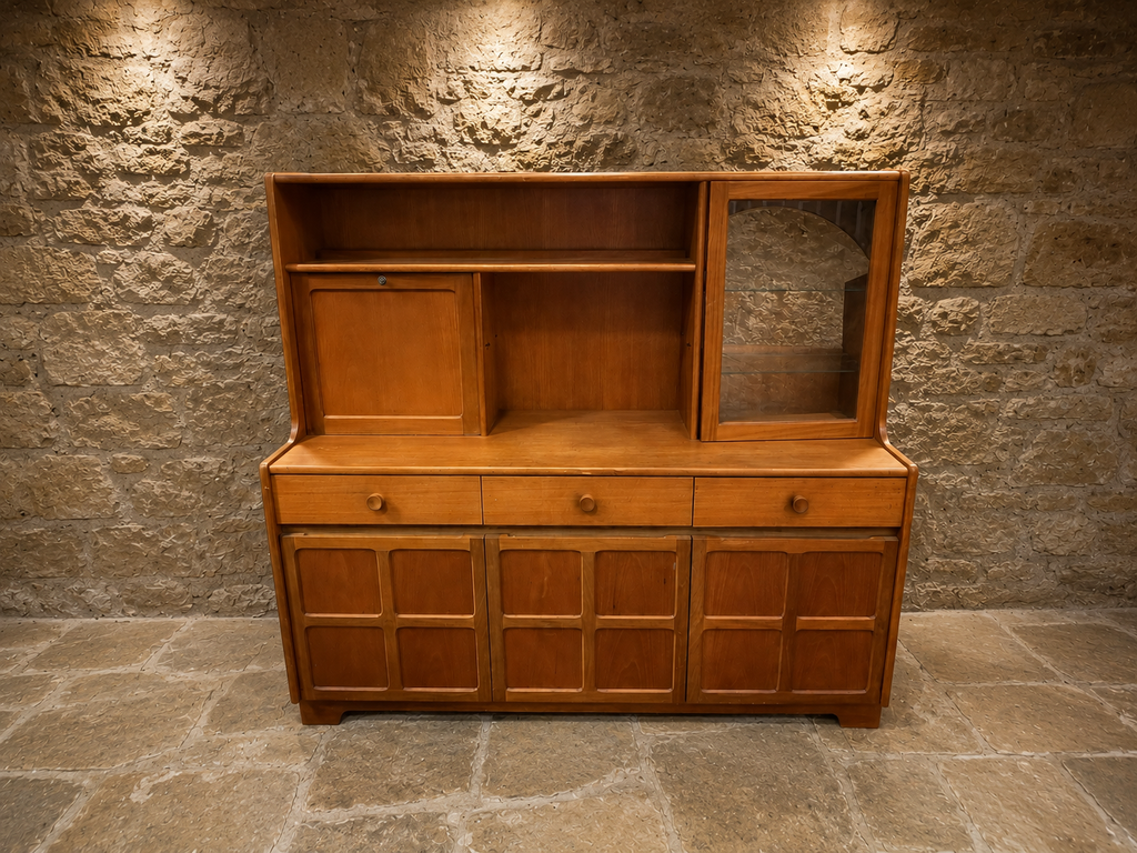 Mid Century Teak Display Cabinet | Vintage Scandinavian Dresser | 1960s Teak Sideboard | Danish Style Drinks Cabinet | Retro Display Unit