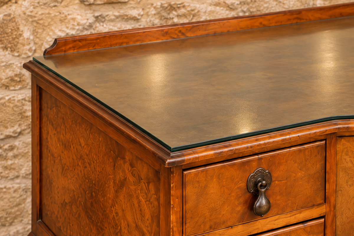 1930s walnut writing desk with cabriole legs
