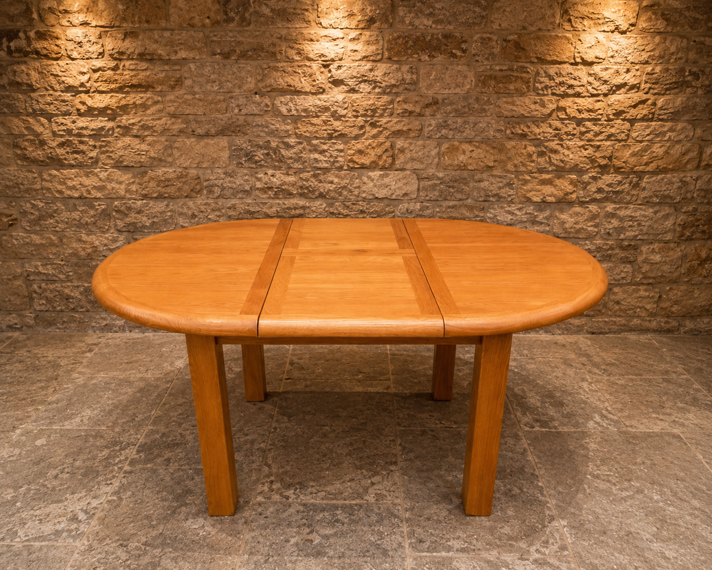 Solid Oak Extending Round Dining Table | Contemporary Butterfly Extension Kitchen Table | Modern Oak Dining Table