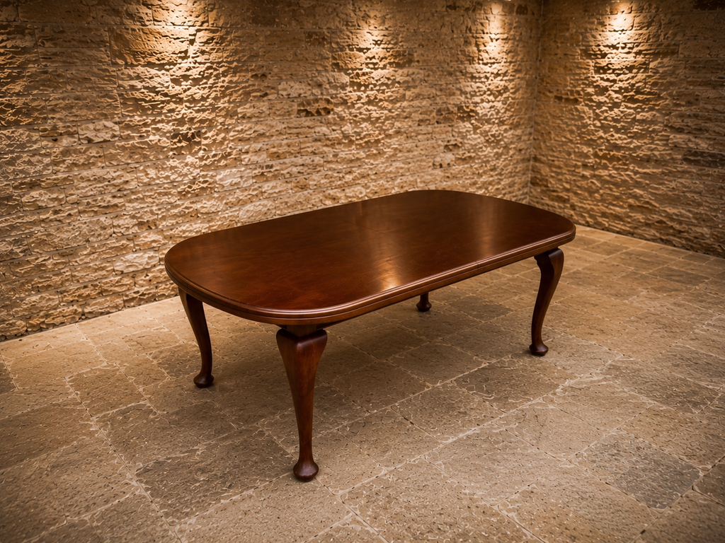 Queen Anne Style Mahogany Extending Dining Table