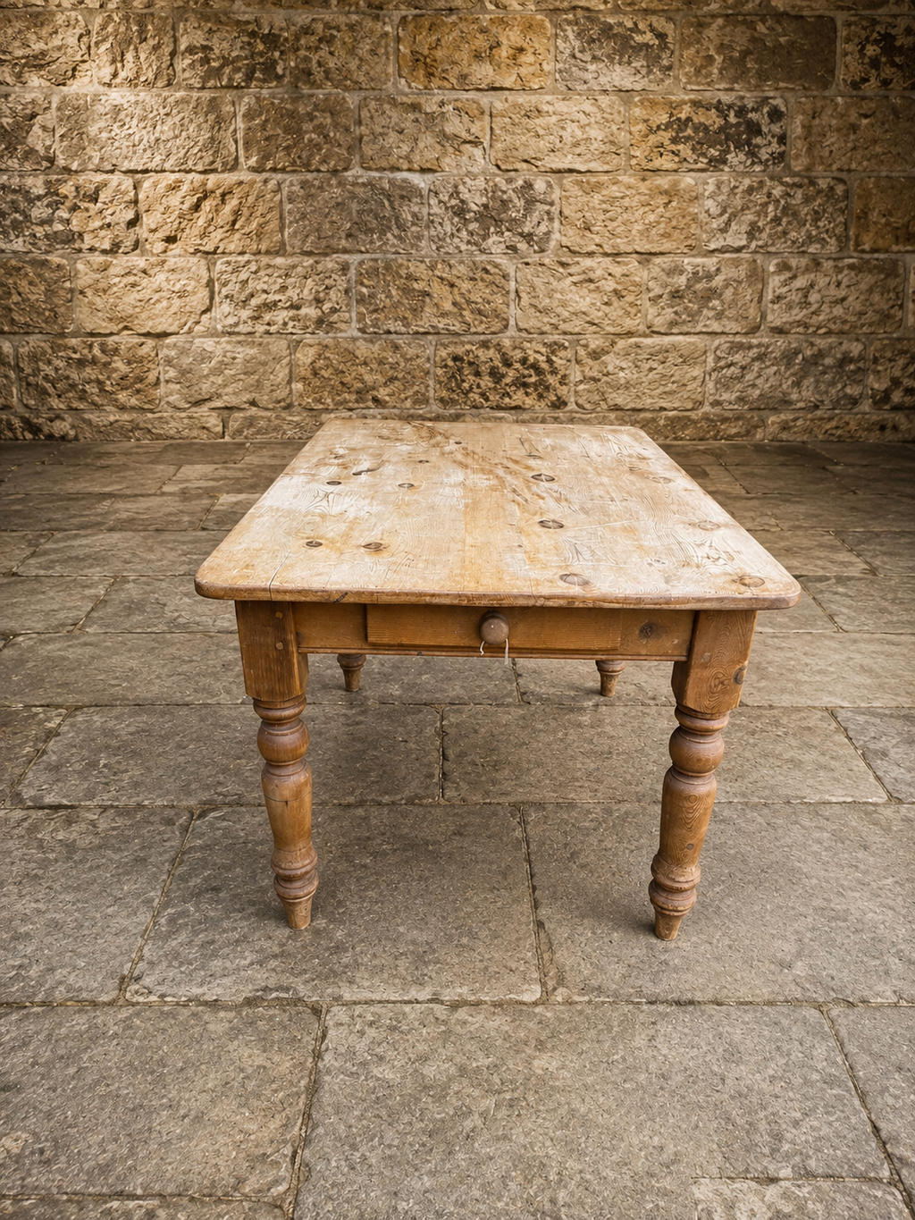 Victorian Scrubbed Pine Farmhouse Table c.1890