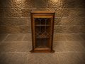 Antique Oak Leaded Glass Corner Display Cabinet | Arts & Crafts Oak Cabinet | Jacobean Revival Corner Cupboard