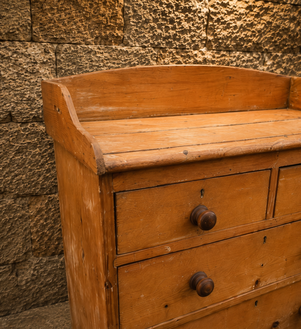Antique Victorian Pine Washstand Chest of Drawers – c.1870–1890