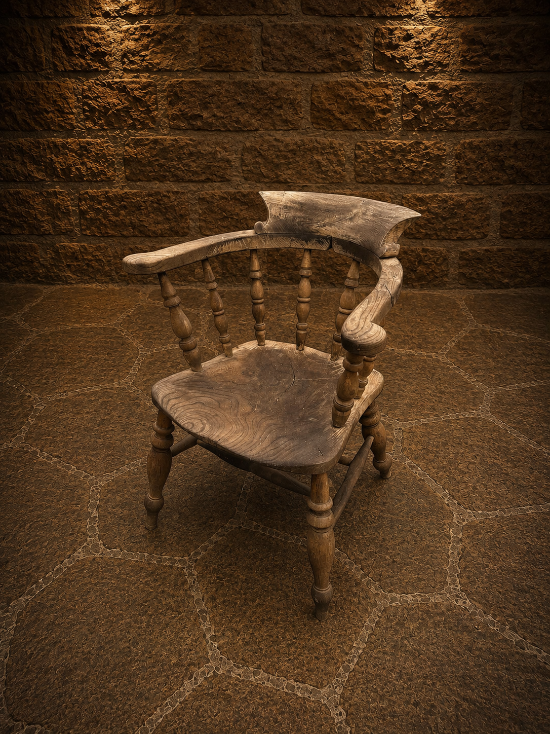 Antique Early Victorian Elm & Ash Smoker’s Bow Chair | English Country Armchair | Circa 1830–1860
