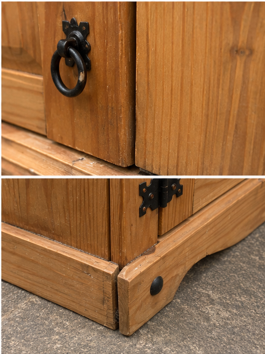 Vintage Pine TV Cabinet | Rustic Farmhouse Storage Unit | Mexican Pine Media Stand