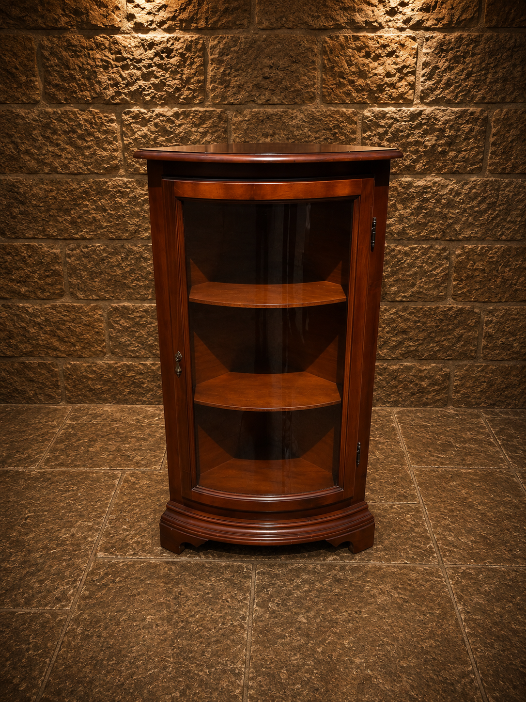 Vintage Mahogany Corner Display Cabinet | Georgian Style Glazed Curio Cabinet | Corner Display Cupboard