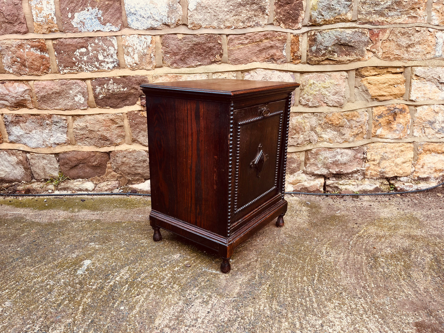 Antique Oak Bedside Cabinet | Late Victorian Pot Cupboard