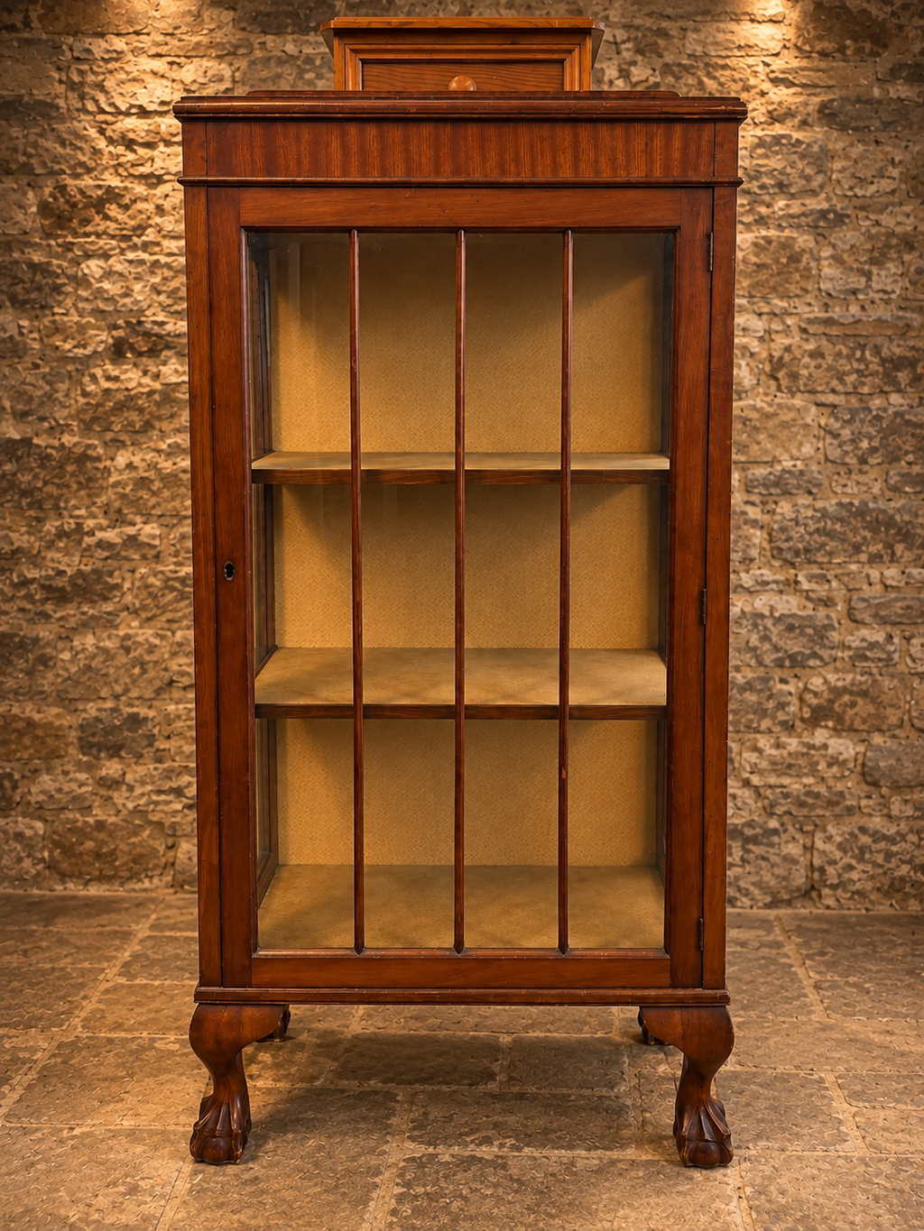 Antique Edwardian Mahogany Glazed Display Cabinet – c.1900–1910