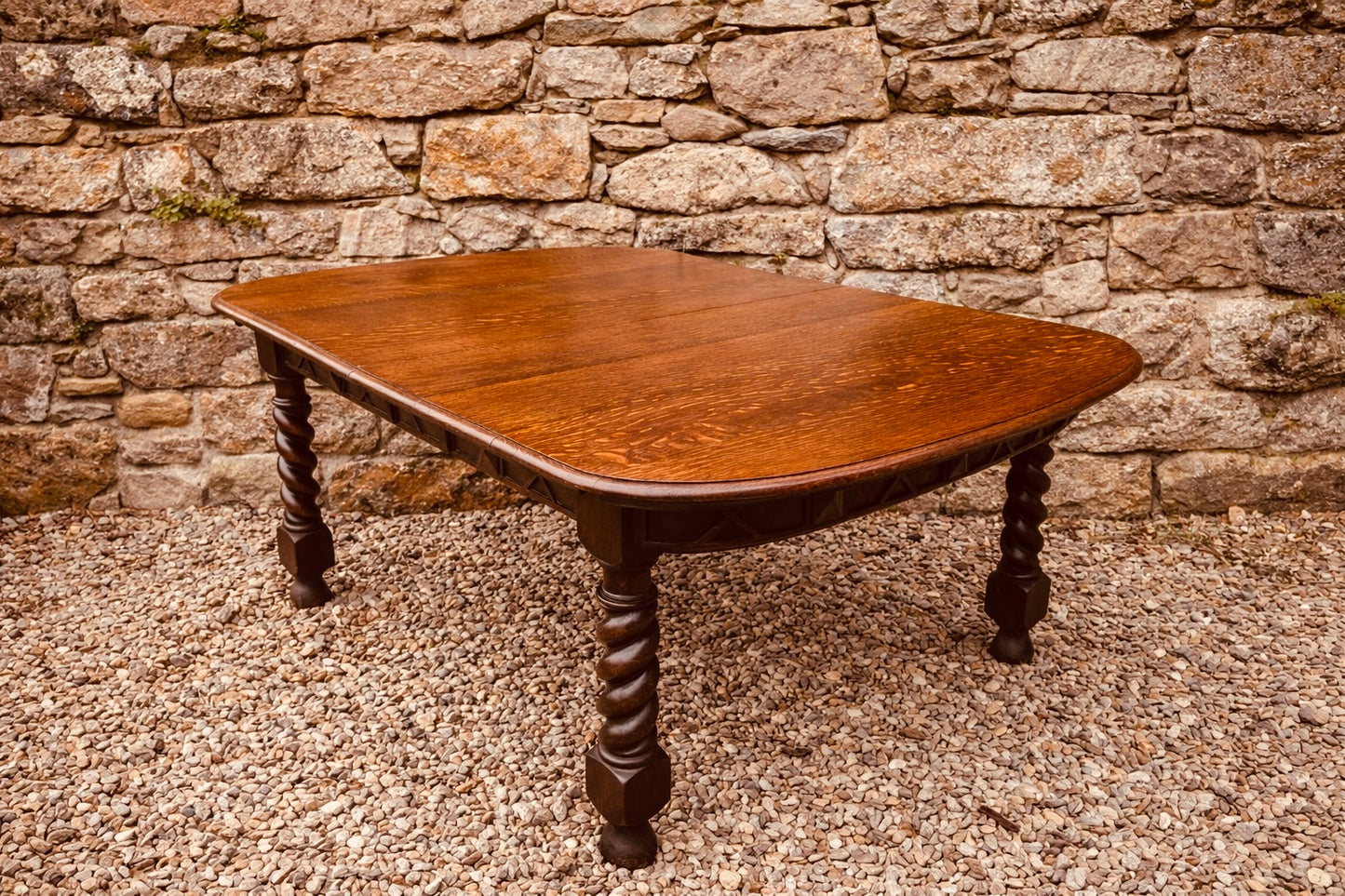 Jacobean Style Oak Dining Table – Barley Twist Refectory Table