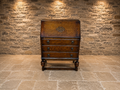 Antique Jacobean Revival Oak Bureau Writing Desk with Fitted Interior c.1930