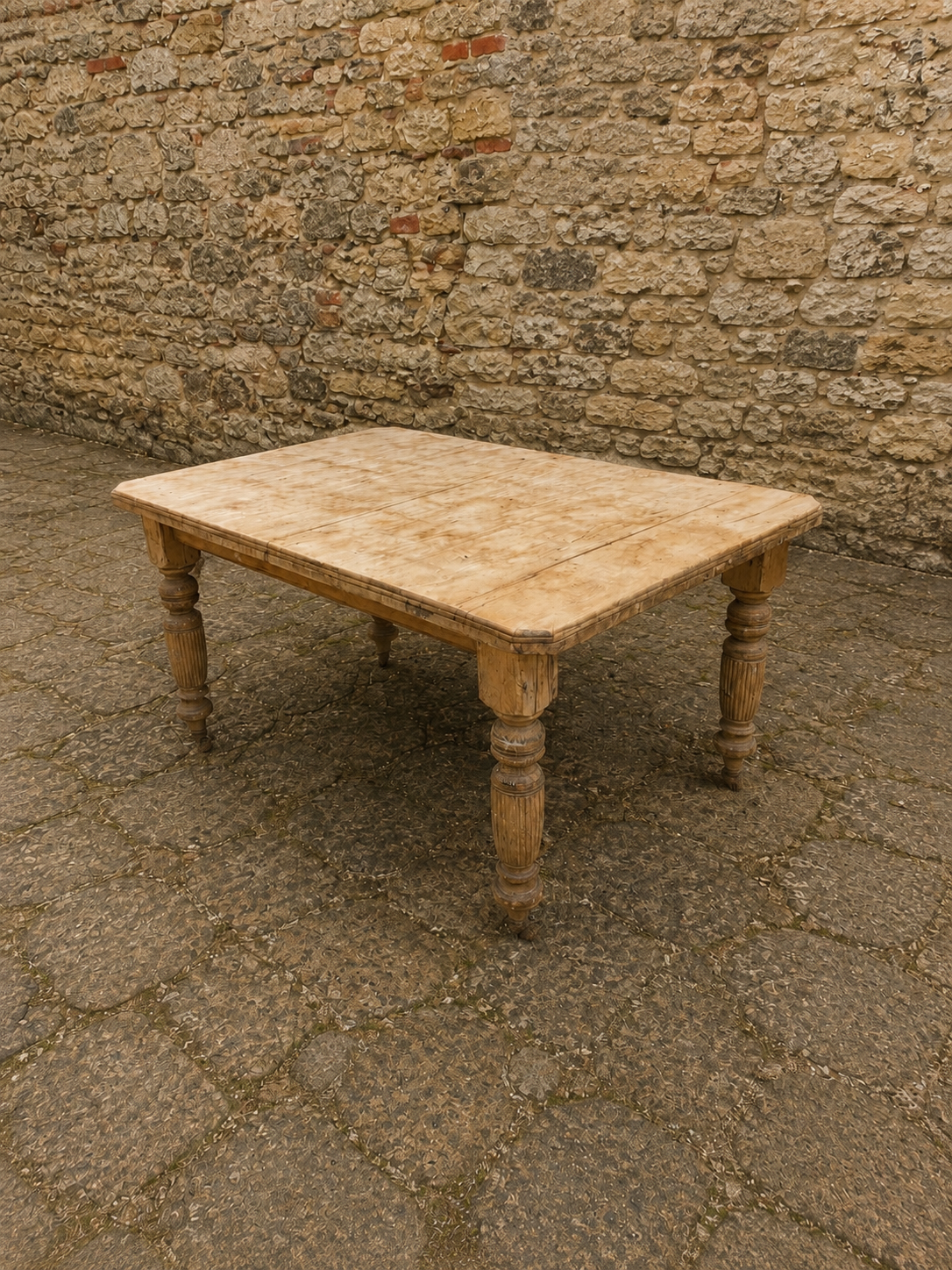 Antique Victorian Scrub Top Farmhouse Dining Table c.1880