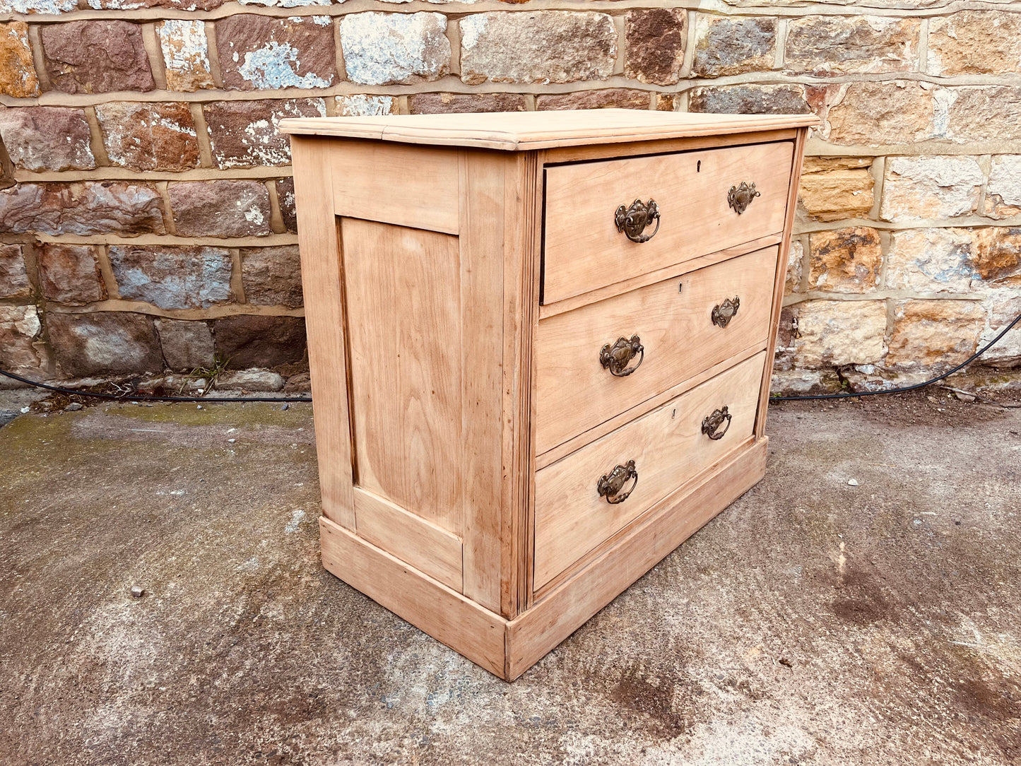 Stripped Pine Chest of Drawers – Solid Wood Vintage Storage