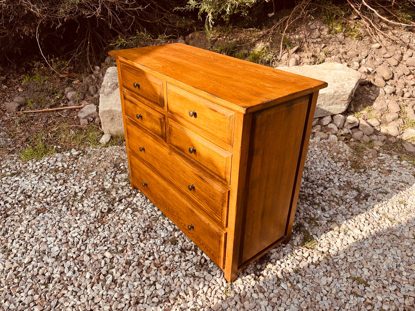 Solid Oak 7 Drawer Chest of Drawers – Traditional Country Style
