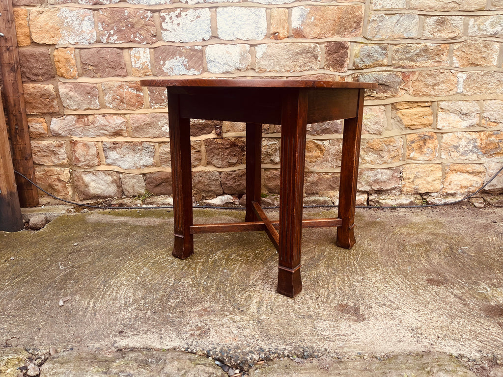 Antique Arts & Crafts Oval Oak Table