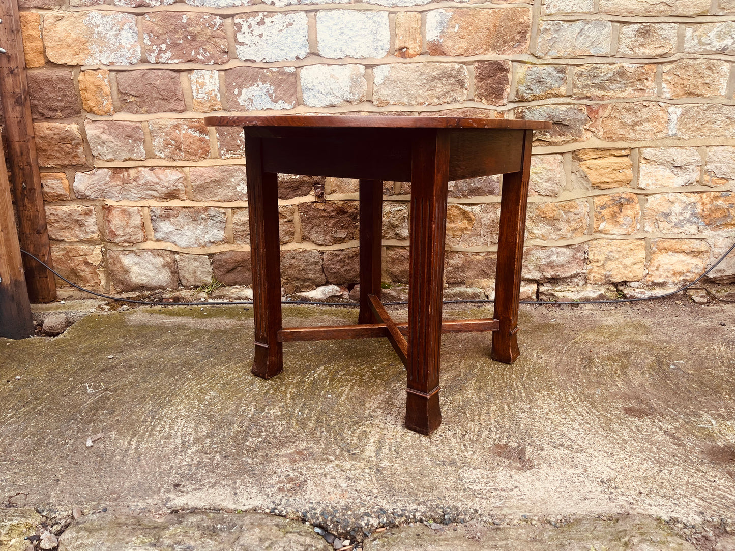 Antique Arts & Crafts Oval Oak Table