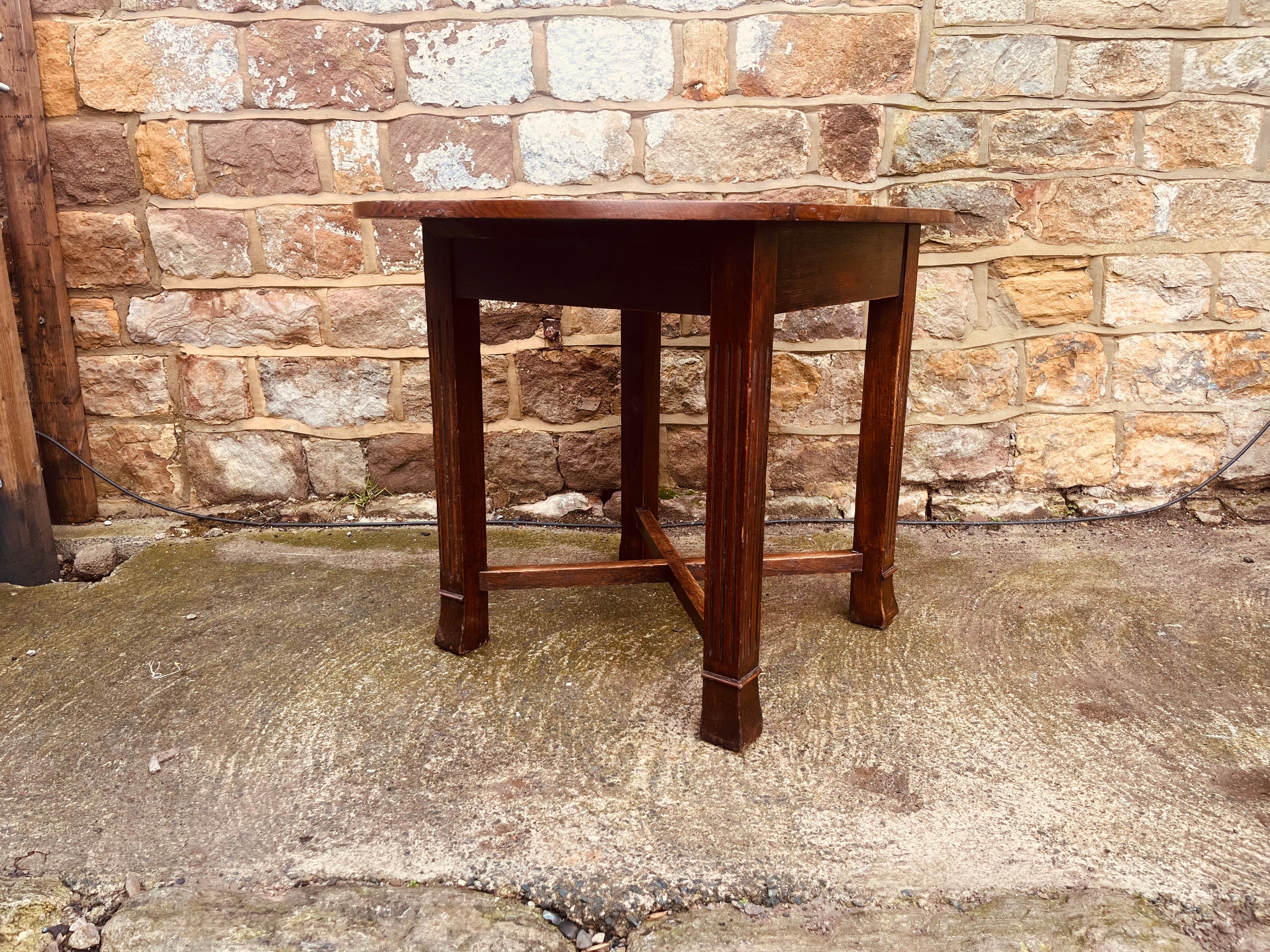 Antique Arts & Crafts Oval Oak Table
