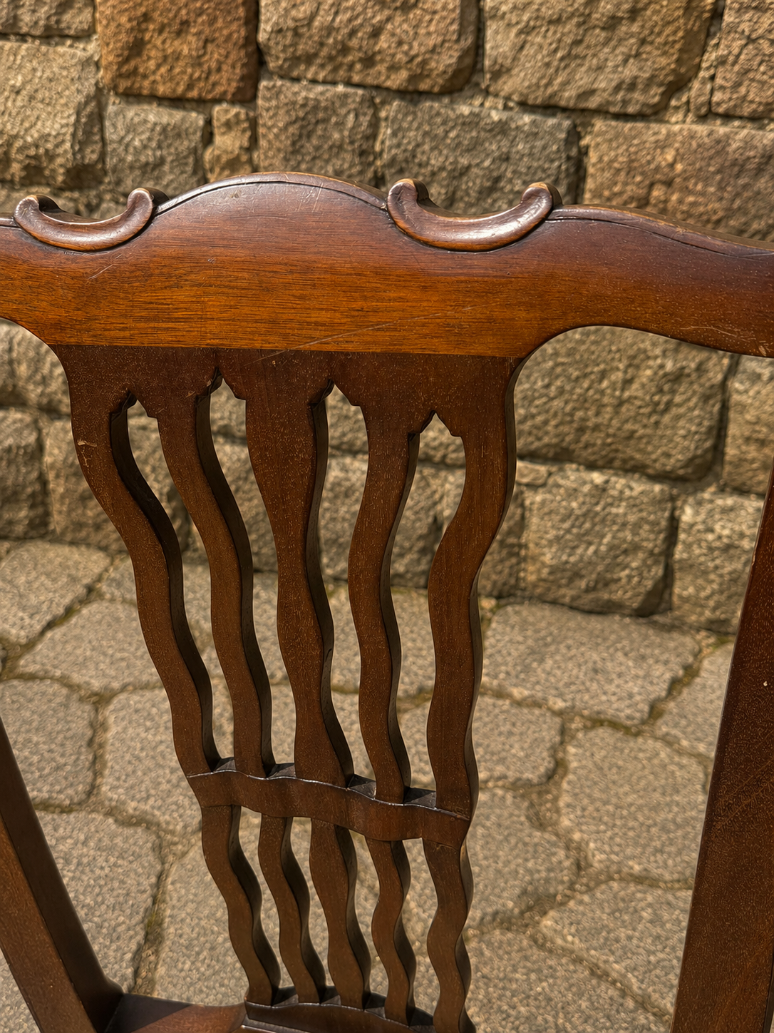 Antique Mahogany Georgian Revival Dining Chair with Needlepoint Seat c.1920–1940