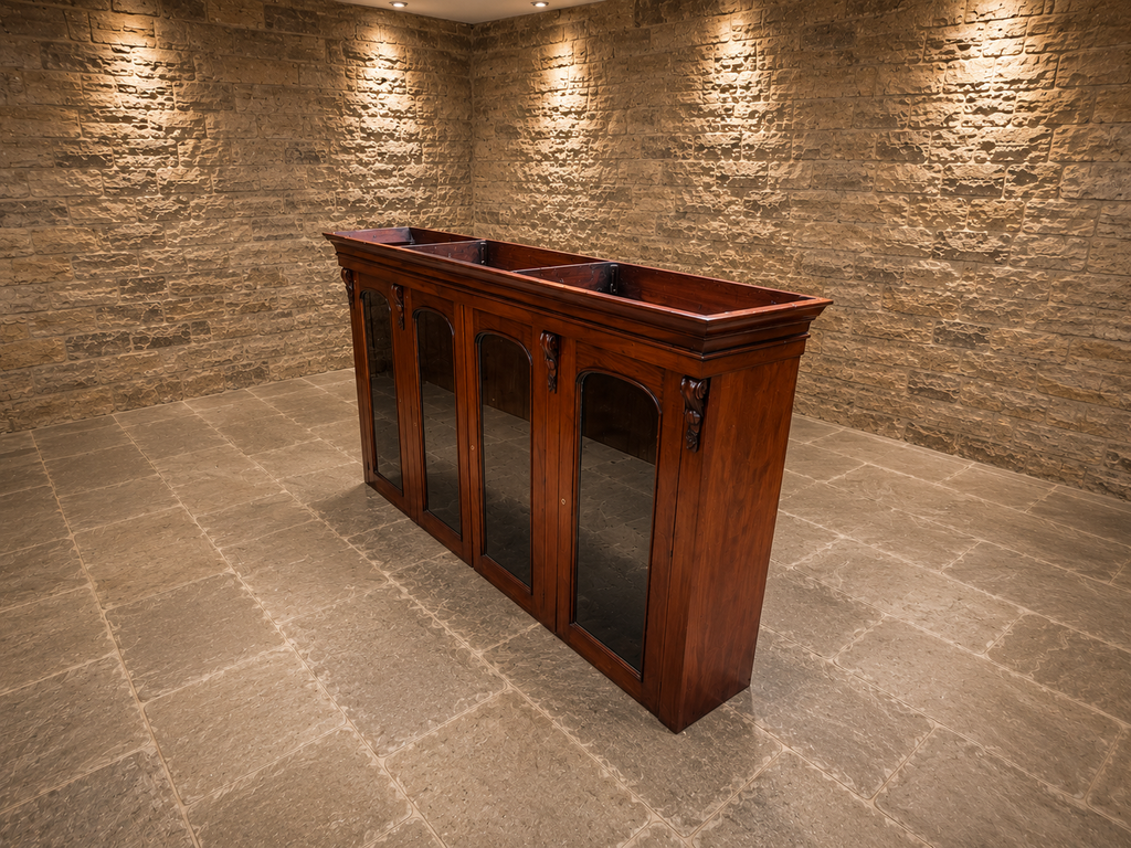 Victorian Mahogany Shop Display Cabinet Base | Antique Glazed Haberdashery Counter